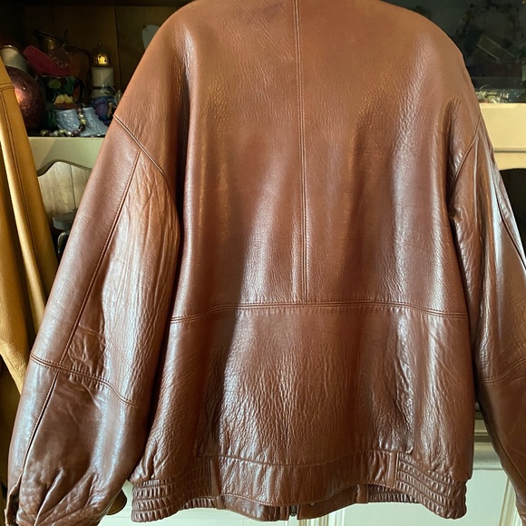 Mens' Selections AS Warm Brown Leather Jacket XXL - Picture 4 of 13